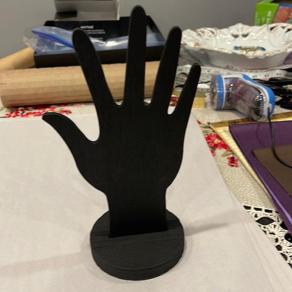 Wooden hand stand jewelry display stand, black in color - Picture 1 of 3